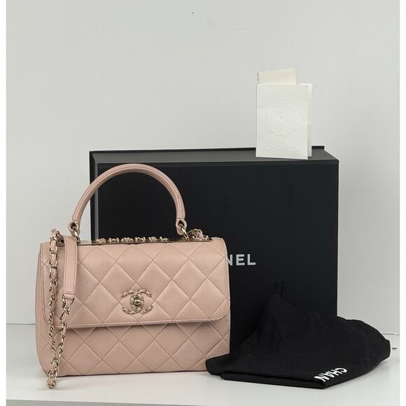 CHANEL Lambskin Quilted Small Trendy CC Flap Dual Handle Bag Pink - Picture 1 of 16